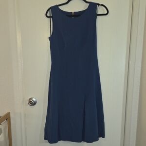 Tahari ASL Elegant Navy Midi Dress